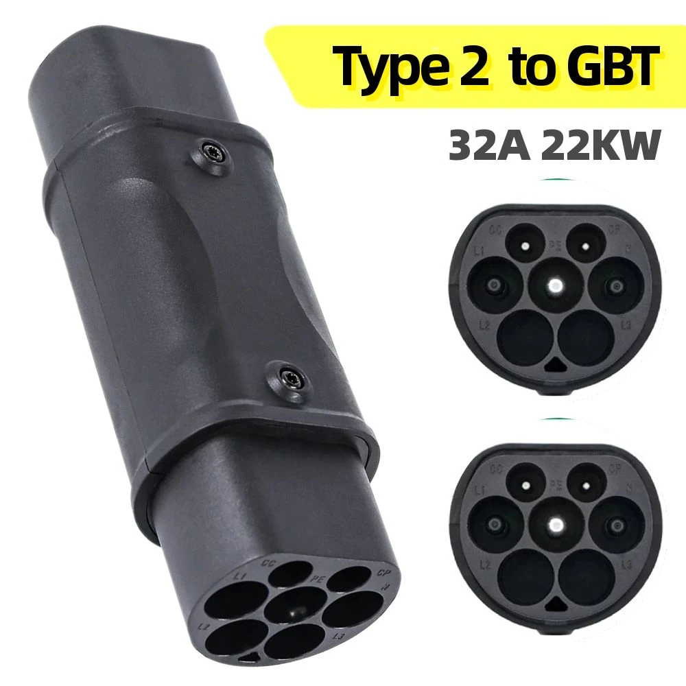 

32A 22KW EVSE Type 2 To GBT EV Cable Plug To IEC 62196 Type2 Electric Vehicle Socket Charging Adapter for Car Charger Connector