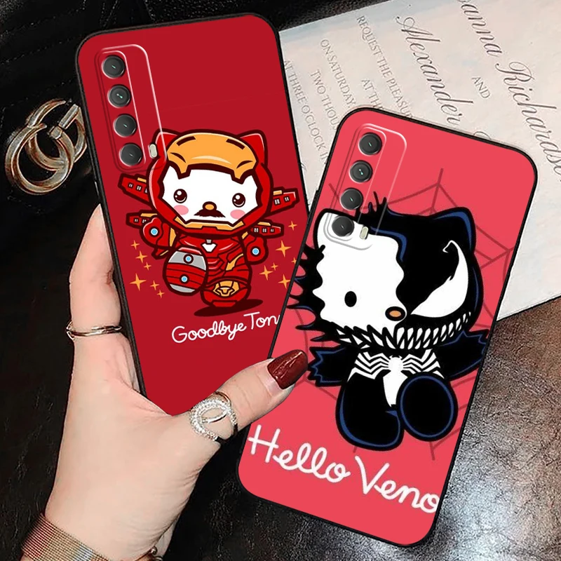 

Cartoon Hello Kitty Kuromi TAKARA TOMY Phone Case For Huawei P Smart Z 2019 2020 2021 P40 P30 P20 P10 Lite 5G Back Black Funda