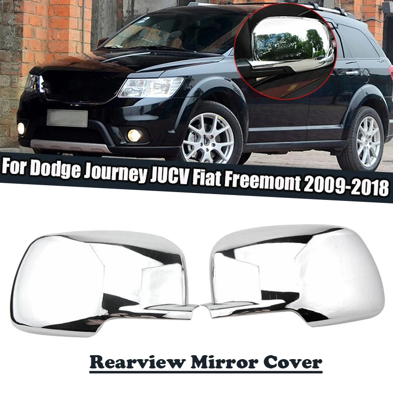 

2Pcs Side Door Mirror Overlay Styling Rearview Mirror Cover Trim For Dodge Journey JUCV Fiat Freemont 2009-2018 Car Accessories