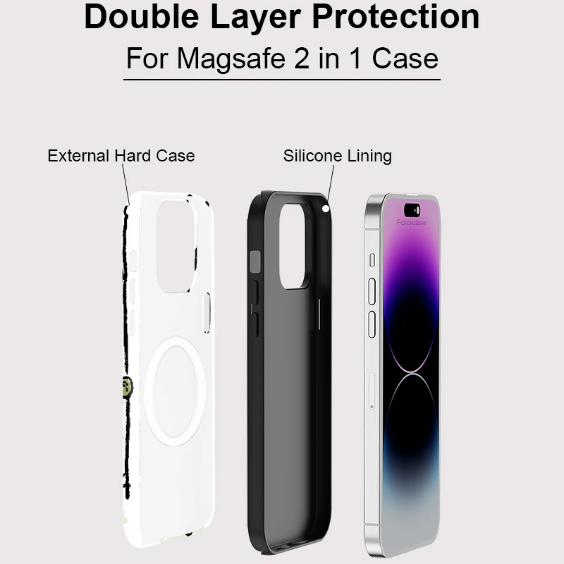 Фото Чехол Fcicicase для iPhone 17, чехол для телефона с милым мультяшным рисунком кота для iPhone 17 Pro Max 12, 13, 11, 16, 15, 14 Plus для Magsafe Capa №3