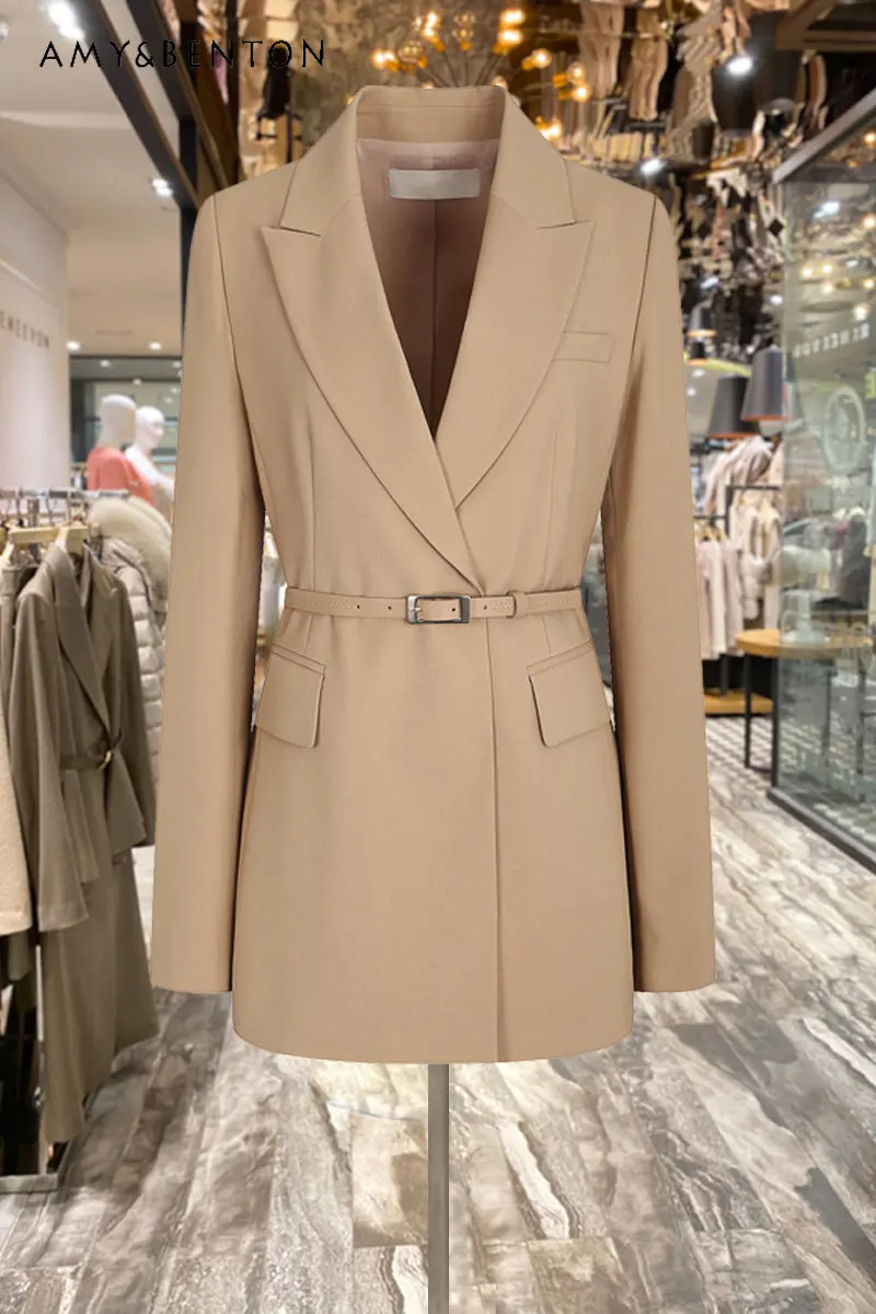 

Модное приталенное высококачественное Женское пальто на шнуровке, весна 2023, новый темпераментный дизайн, драпировка, жакет