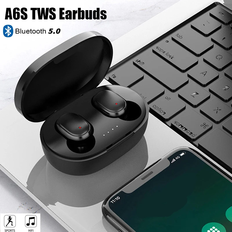 

Original A6S TWS Wireless Bluetooth Headset with Mic Earbuds for Xiaomi Huawei Samsung iPhone PK E6S E7 i7 i12 A6S PRO Y50 Y30