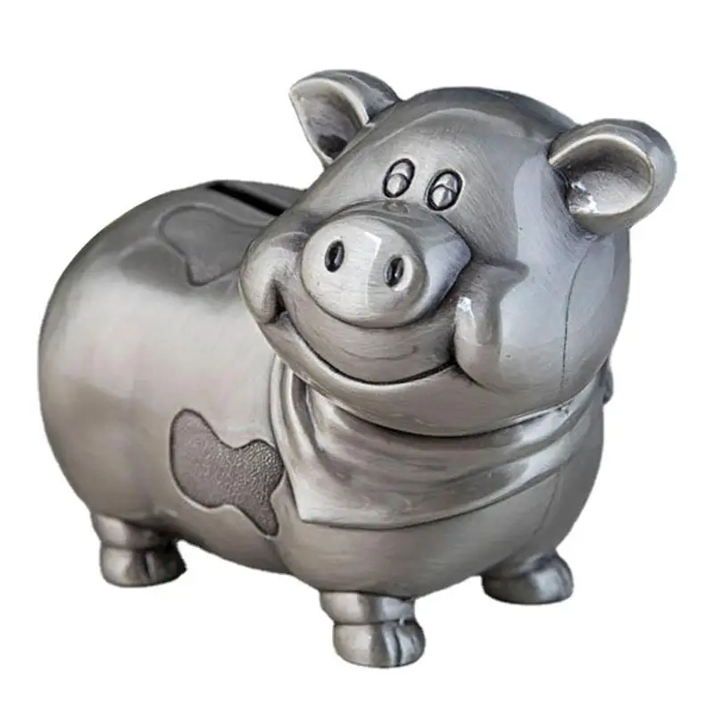 

Piggy Bank For Kids Sliver Pig Bank Money Jar Metal Money Jar Money Saving Toys Year Of The Pig Statue For Money Coin Cash