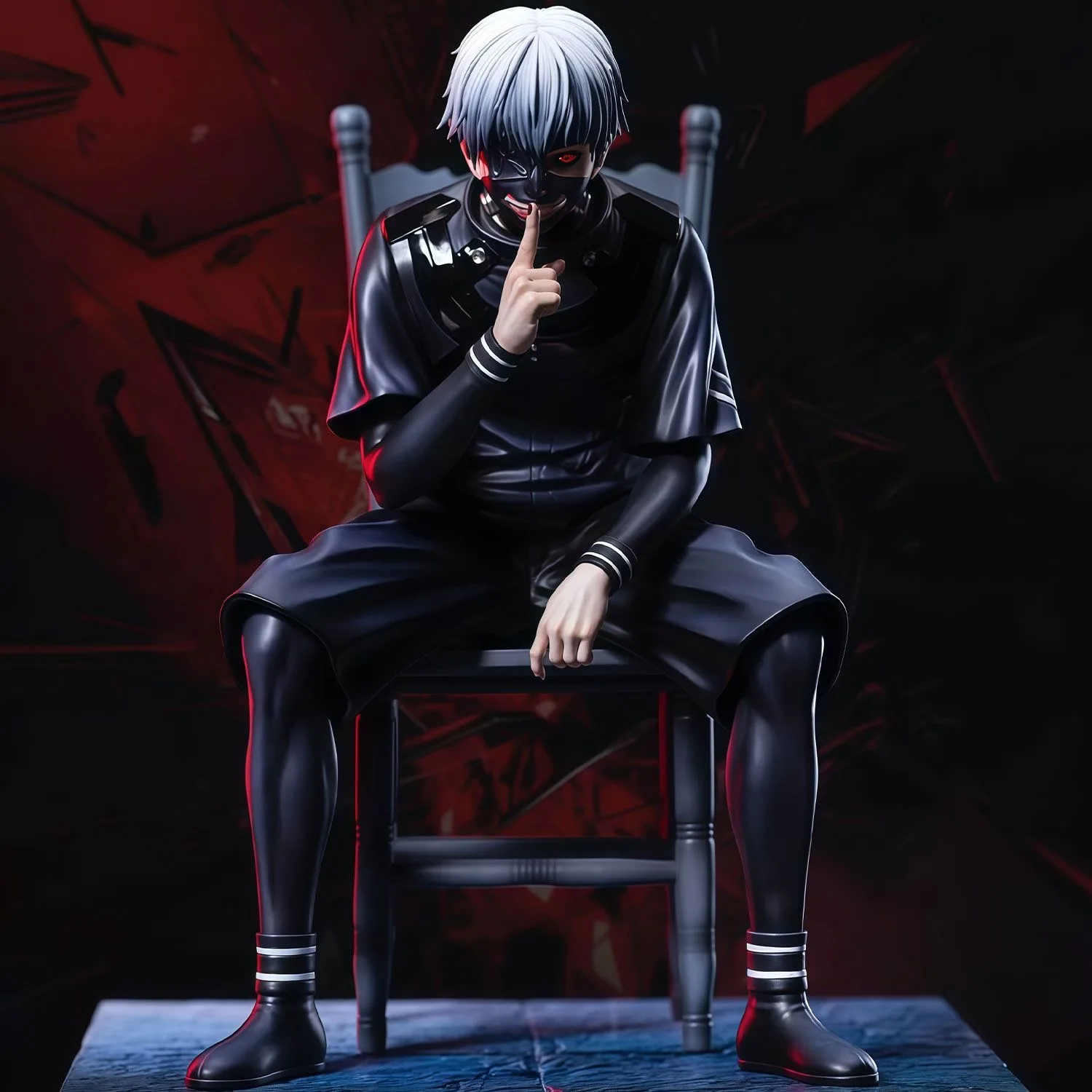 Фото 19 см BW Studio Tokyo Ghoul, аниме-фигурки, поза сидения, Kaneki Ken, экшн-фигурка, статуя из ПВХ, модель куклы, коллекция игрушек, подарки №1