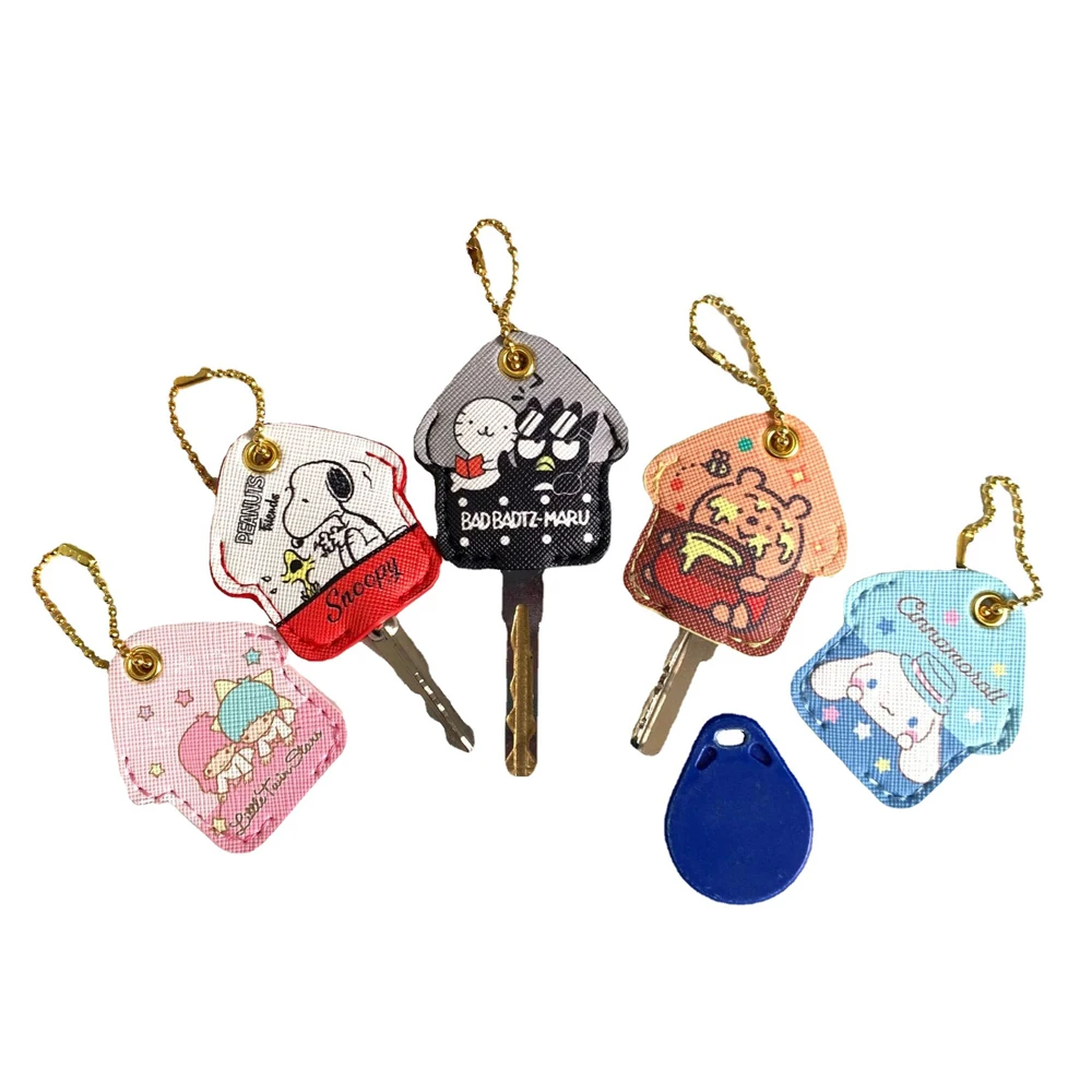 

Kawaii Sanrioed Anime Kt Cat Melody Key Cover Protective Case Kuromi Cinnamoroll Key Control Dust Cover Holder Key Chain Pendant