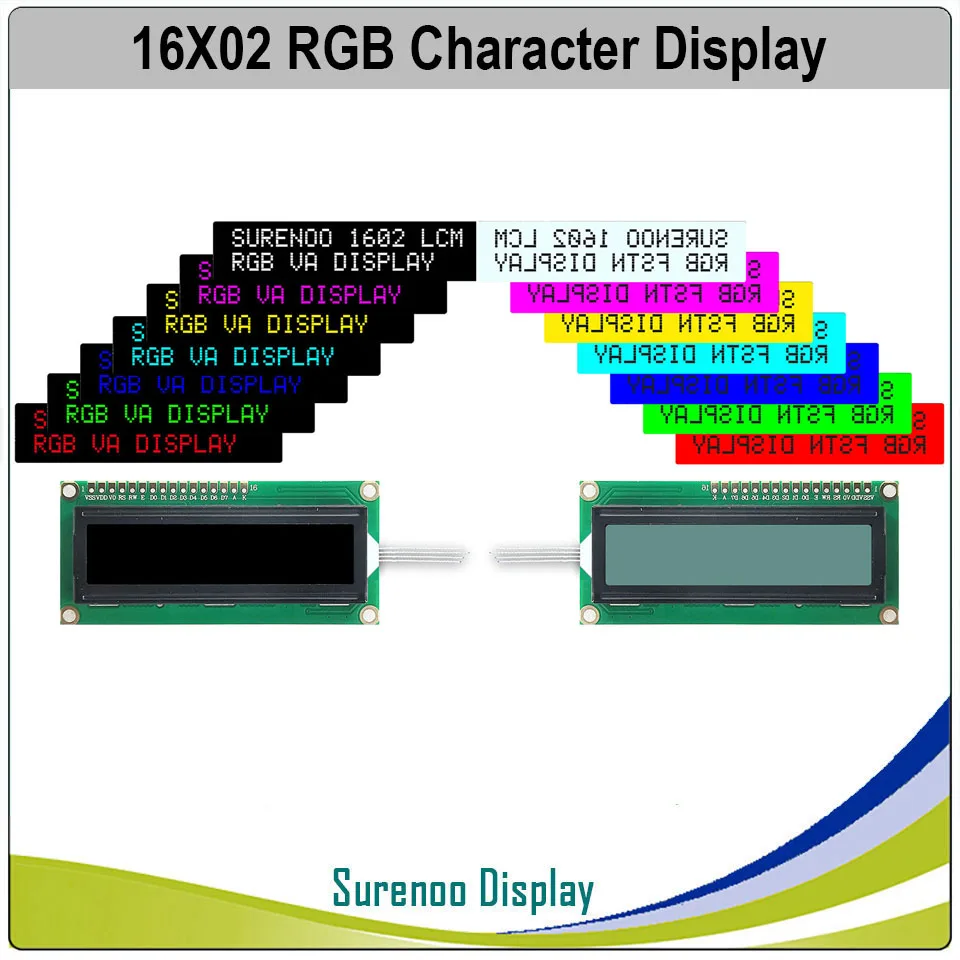 

162 16X2 1602 5.0V Character LCD Module Display Screen LCM FSTN Positive VA 7 RGB Colors Backlight