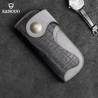 top layer leather men wallet genuine leather crocodile print credit card slot with coin pocket long wallet clutch bag handbag