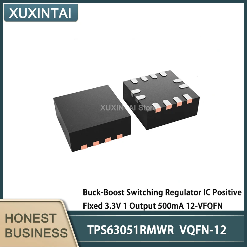

10Pcs/Lot TPS63051RMWR TPS63051 Buck-Boost Switching Regulator IC Positive Fixed 3.3V 1 Output 500mA 12-VFQFN