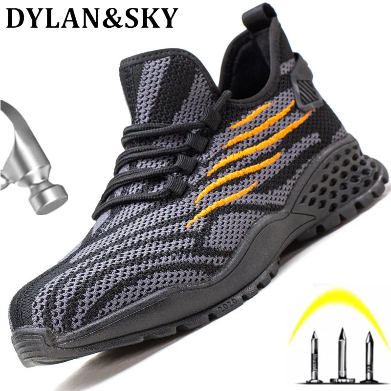 

Safety Shoes Boots Work-Sneakers Indestructible Steel Toe Shoes Work Boots Puncture-Proof Industrial Shoes Security Men Boots