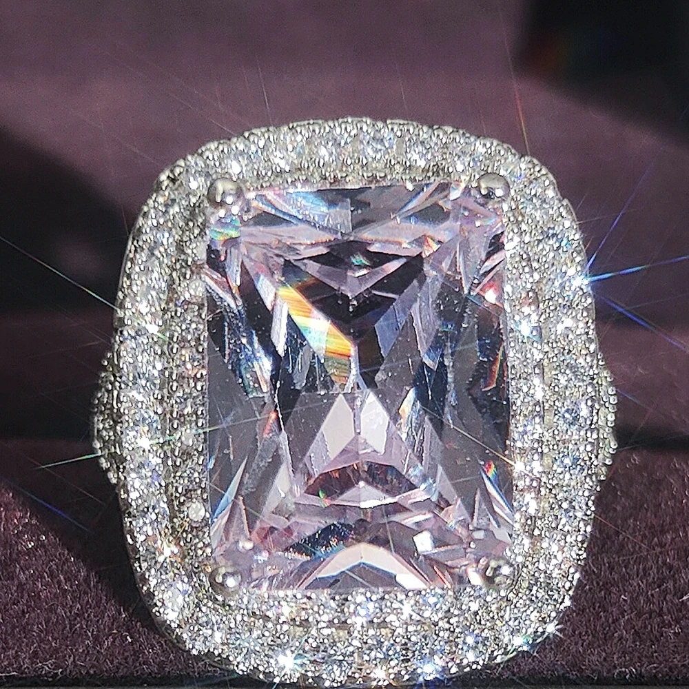 Новинка 2022 роскошное серебристое дизайнерское обручальное кольцо принцессы для