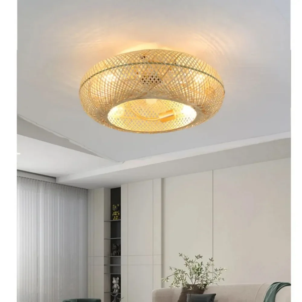 Современные светодиодные потолочные вентиляторы ручная работа из бамбукового