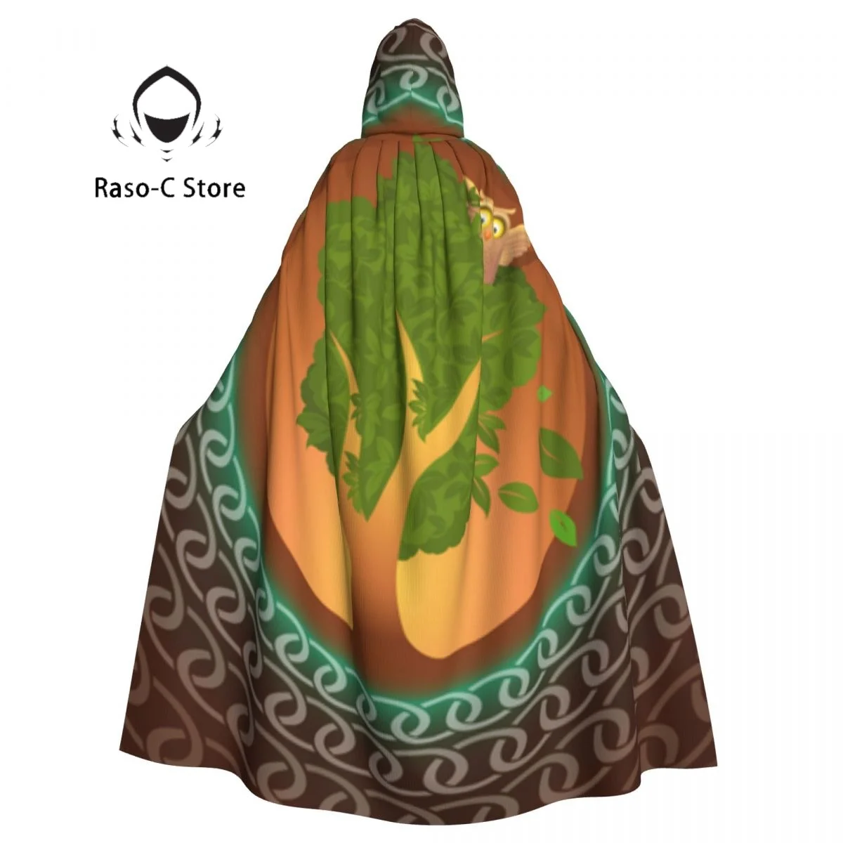 

Женская накидка с капюшоном, сова на дубовом дереве, средневековый костюм, ведьма, вампир, эльф Пурим, карнавал, Фотофон