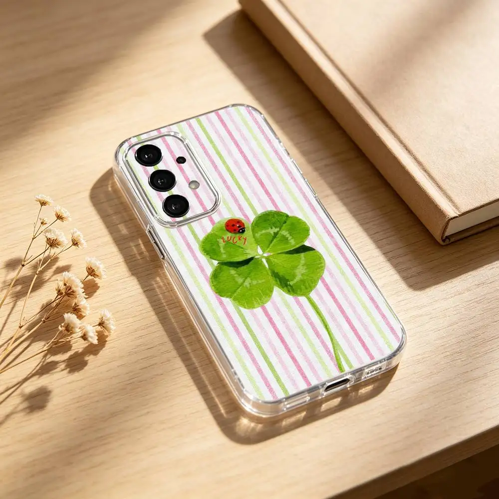 Фото Four L-leaf clover phone Case For Samsung S25,24,21,22,23,30,Ultra,20,Plus,Fe,Lite,Note Transparent Cover №4