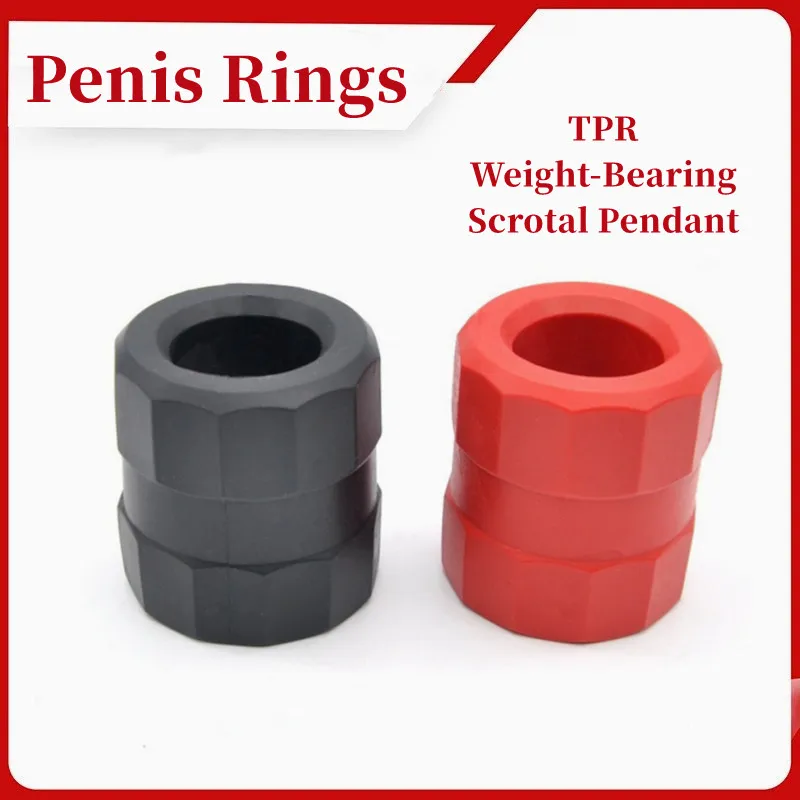 

TPR Weight Bearing Scrotum Pendant Penis Rings Testicle Chastity Lock Ball Stretcher Scrotal Bondage Cock Ring Sex Toys For Men