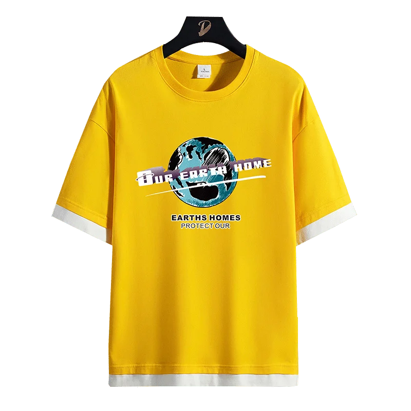 HIO HOP свободные мужские футболки Повседневные Классические 2023 летние с короткими