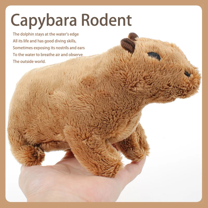 

18cm Simulation Capybara Plush Toy Fluffy Capybara Doll Soft Stuffed Animal Toy Kids Birthday Gift Toy Peluches Home Room Decor