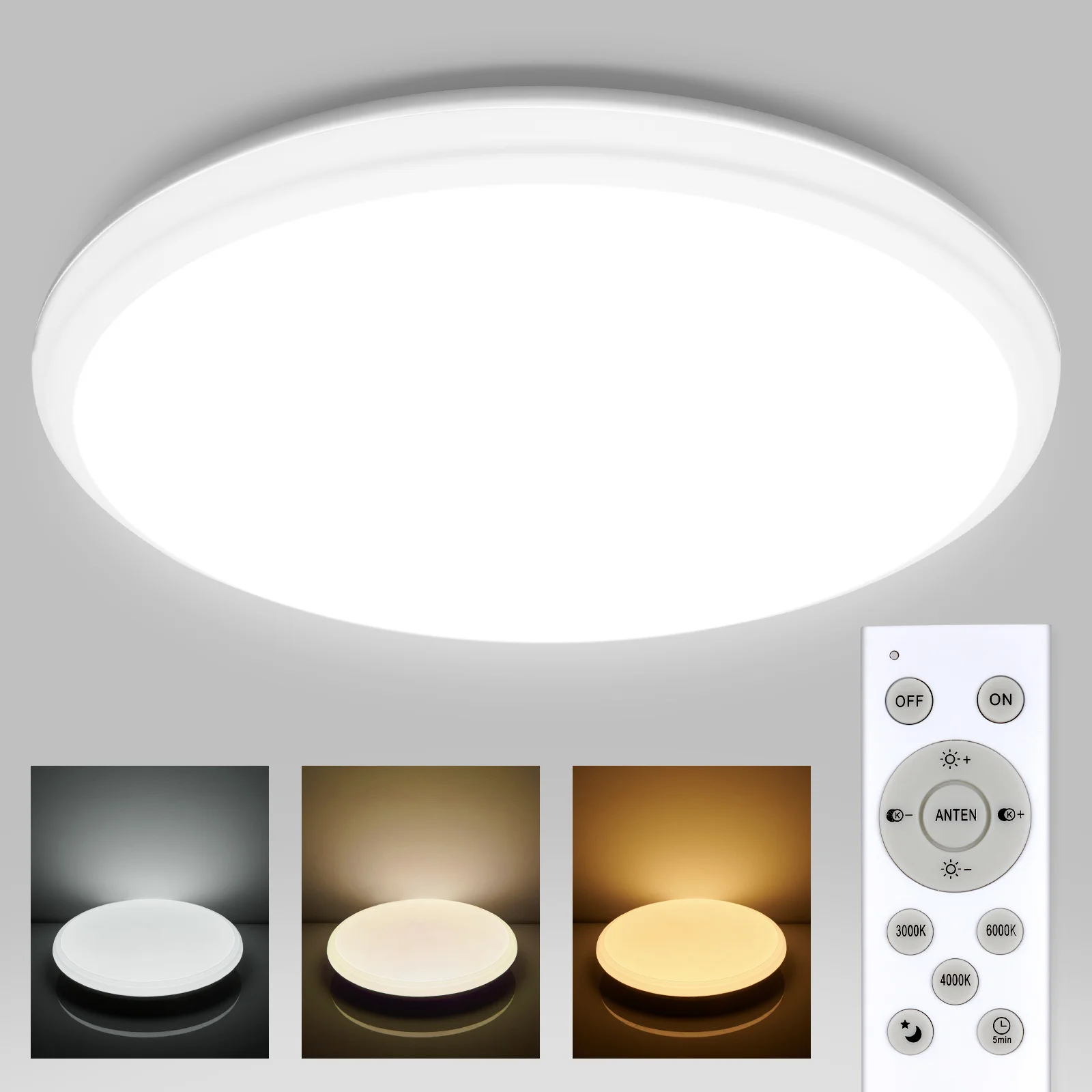 

Anten Dimmable LED Ceiling Lamp 36W 6500K Ceil Lights Waterproof Timer Eye Protection Night Lamp Funtion For Living Room Bedroom