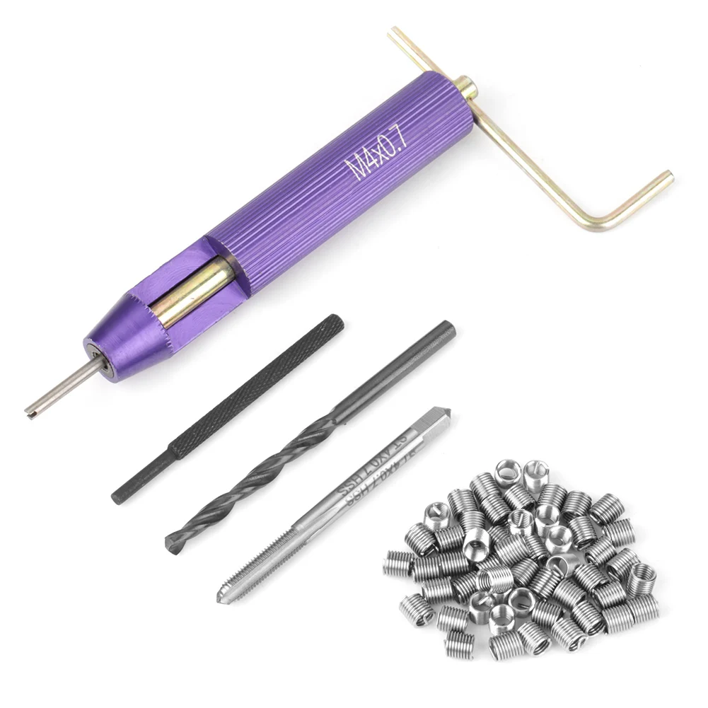 50pcs Stainless Steel Coiled Wire Helical Screw Thread Inserts M4 x 2D Thread