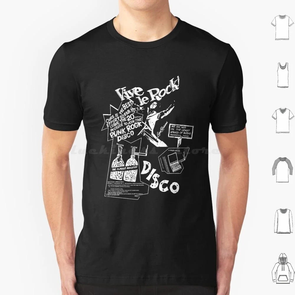 Винтажный Вид Vive Le Rock. Футболка большого размера 100% хлопок Westwood viприен модная