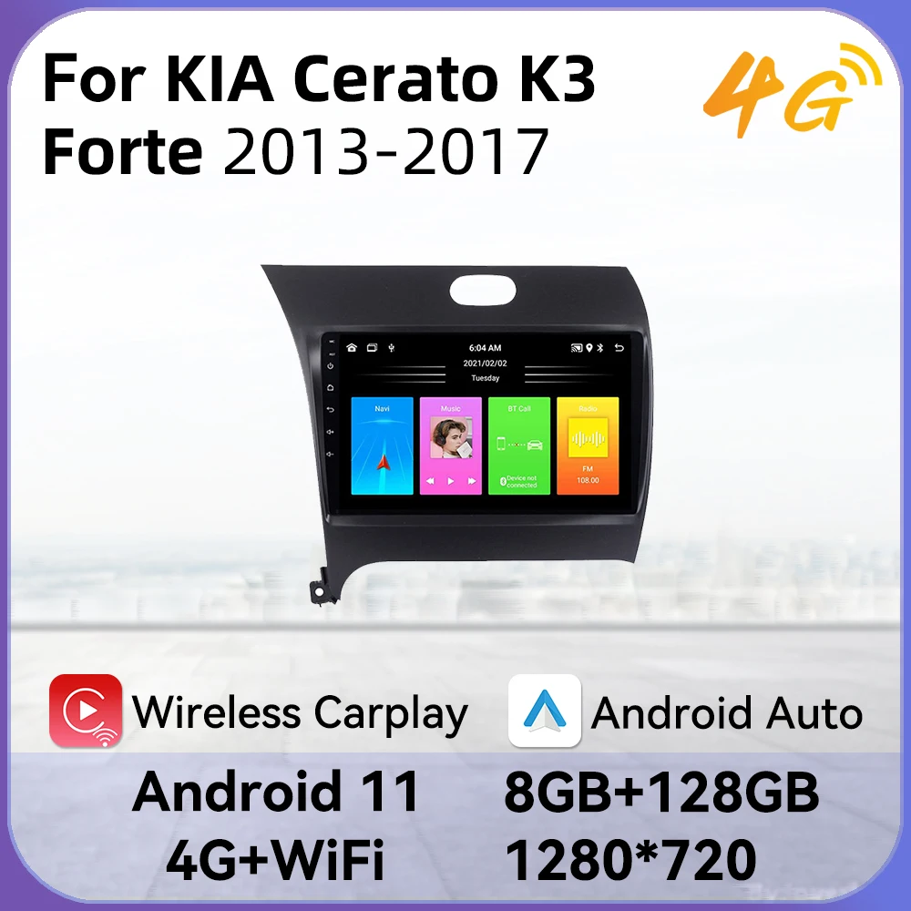 

2 Din Android Car Stereo for KIA Cerato K3 Forte 2013-2017 Car Radio Multimedia Player Navigation GPS WIFI Touch Screen Head Uni