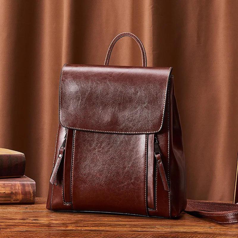 

2022 Leather Women's Bag Casual Messenger Bag Leather Backpack Shoulder Bag