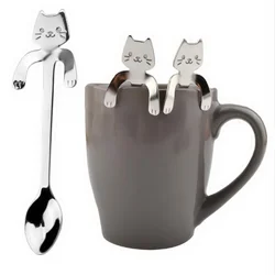 Кофейная ложка из нержавеющей стали в форме кота