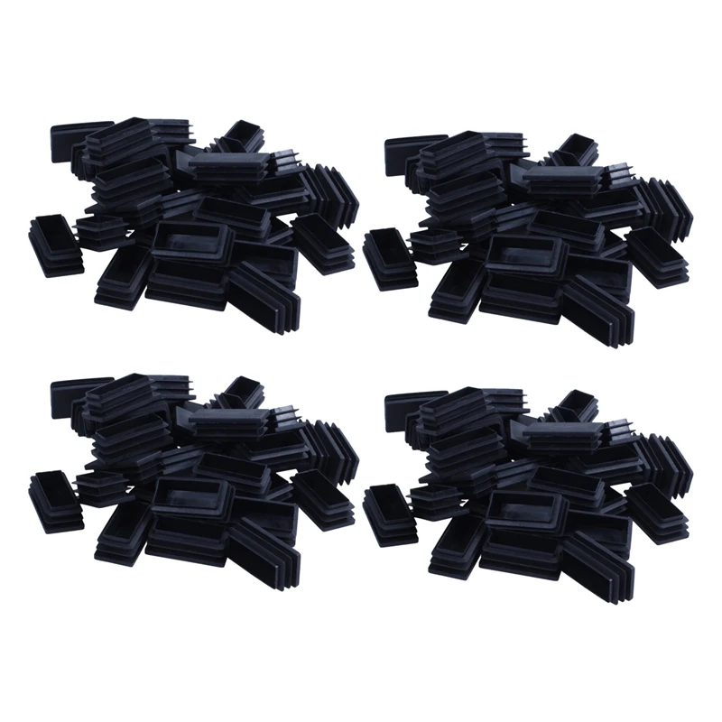 

Plastic Rectangle Blanking End Tube Caps Inserts 25X50mm 120Pcs Black
