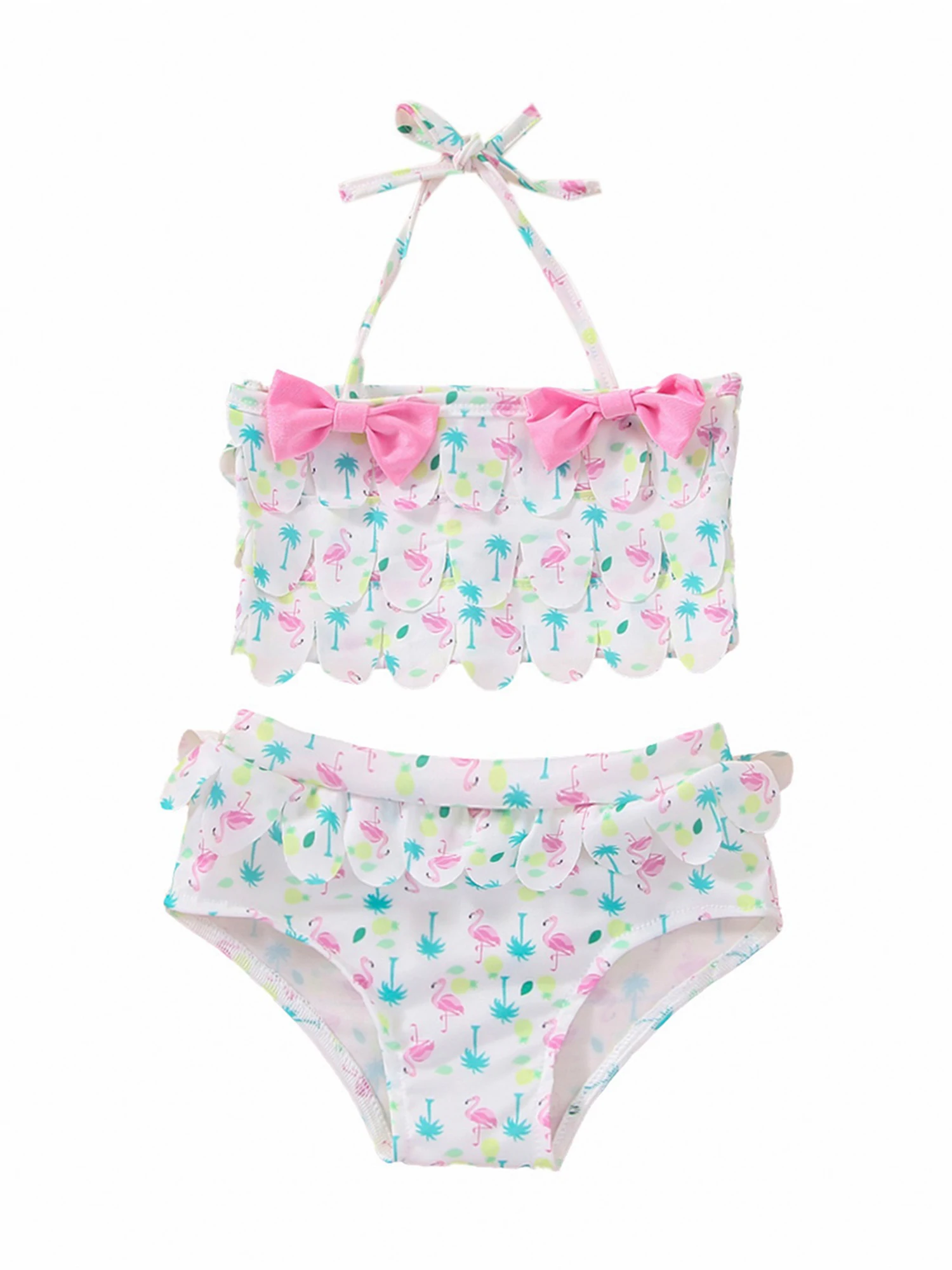 

0-3Y Baby Bikini Sets Girls Swimwear Summer Print Ruffle Halter Swimsuit Kids Beachwear Infant Beach Bathing Suits