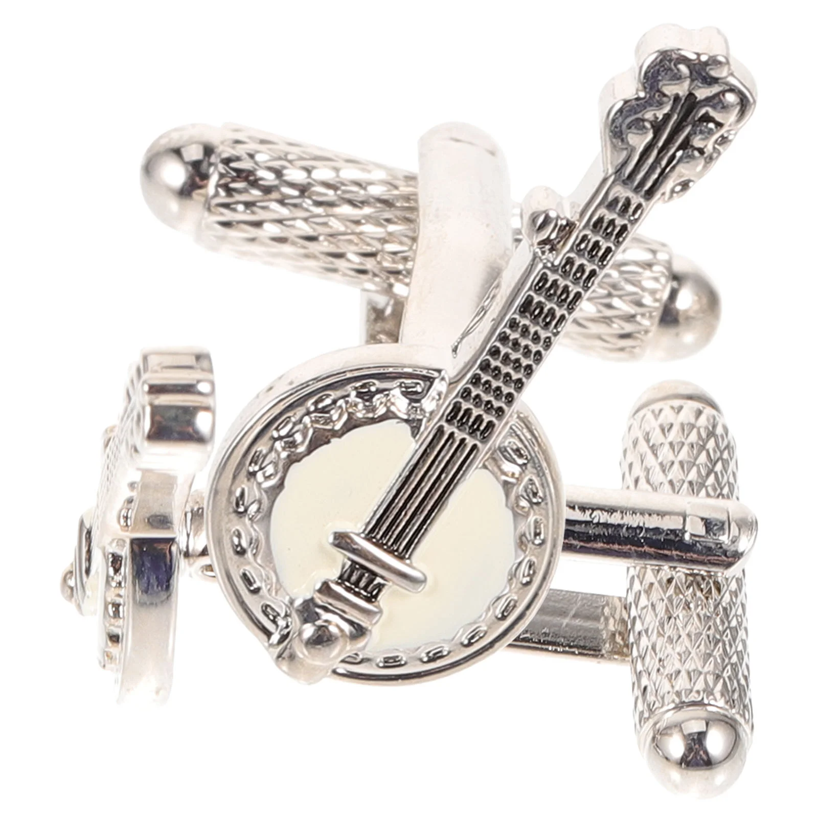 

2pcs Metal Vintage Sturdy Banjo Shape Tuxedo Buttons Mens Suit Accessory