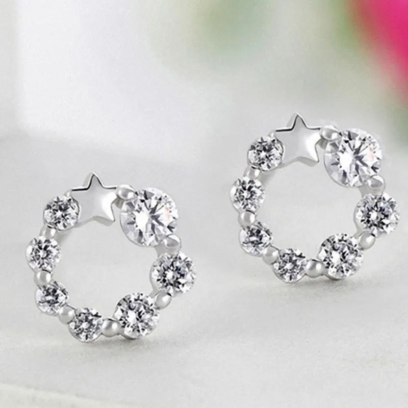 Фирменные серьги ювелирные изделия цветок однотонные серебряные