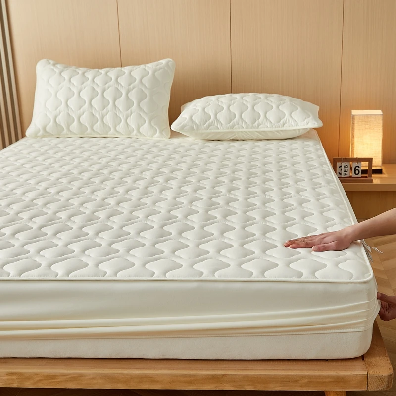 Хлопковый утолщенный чехол для матраса стеганый протектор дышащая натяжная