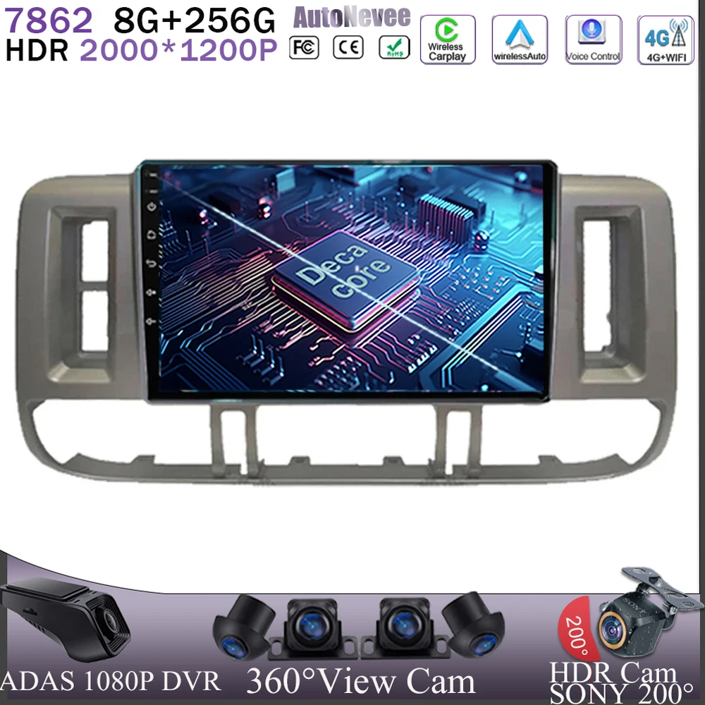 

Car Android 13 For Nissan X-Trail X Trail 1 T30 2000 - 2004 Navigatie Head No 2din 5G WIFI CPU HDR QLED Radio GPS Stereo DVD