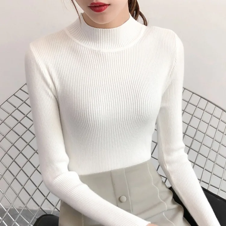 

2023 Autumn and Winter Slimming New Women's Turtleneck Wool Women's Knitwear Sweater Long Sleeve Solid Pullover Women T230
