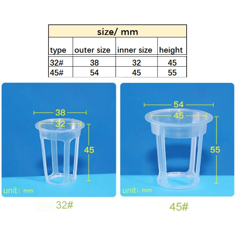 32*45mm Hydroponic Colonization Net Nursery Pot 45*55mm Mesh Plant Flower Grow Cup Basket Holder Garden Vegetable Planting Pots |