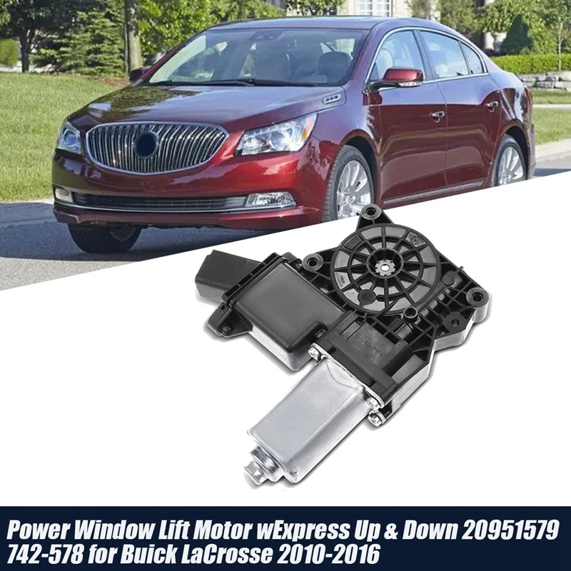 Left Power Window Lift Motor W/Express Up &amp Down For Buick Lacrosse 2010-2016 20951579 742-578 Glass Regulator Parts