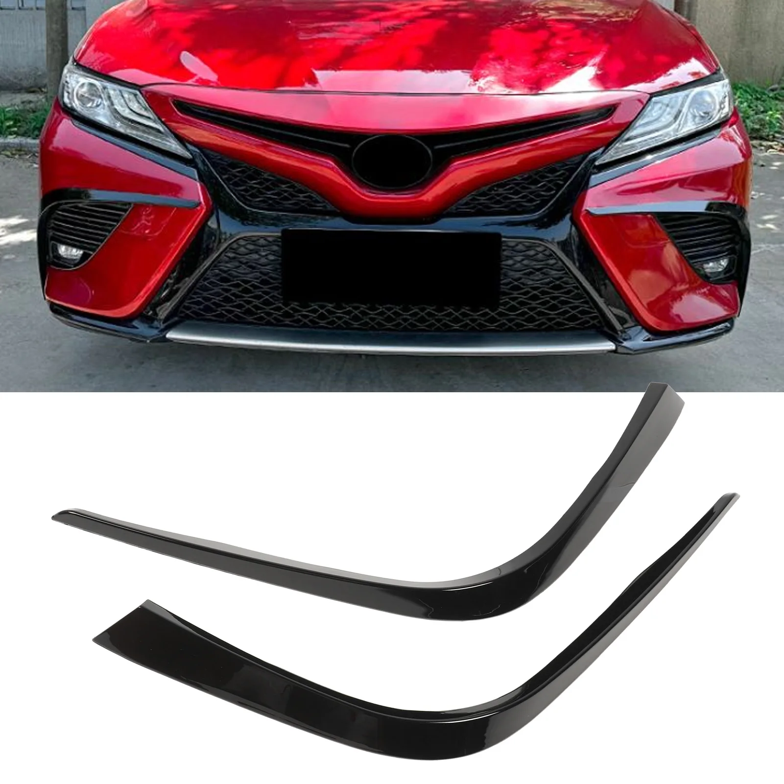 

Car Front Bumper Side Vent Spoiler Trim Exterior Fog Light Frame Blade Replacement for Toyota Camry Sports 2018-2020