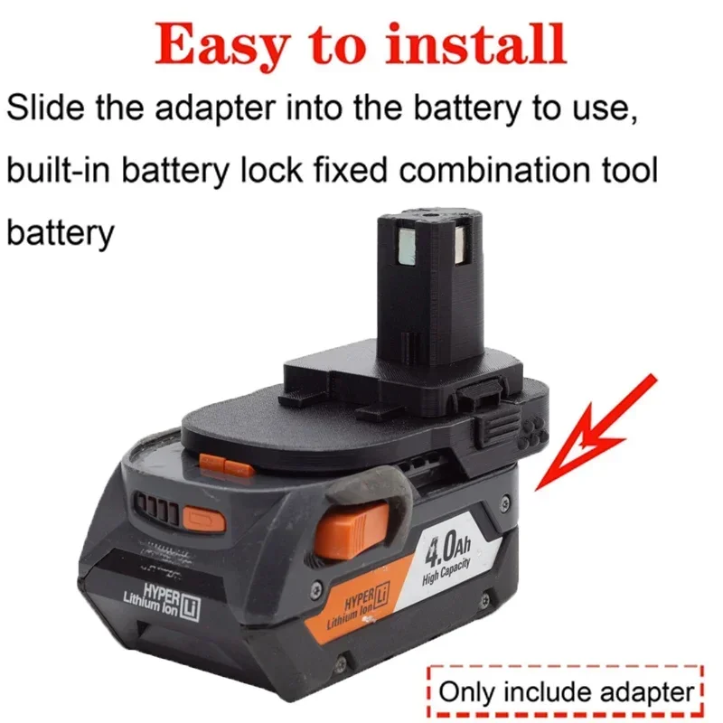 Фото Адаптер/преобразователь для литий-ионного инструмента Ryobi 18 В ONE+, преобразователь в AEG RIDGID, адаптер литий-ионного аккумулятора 18 В, аксессуары для электроинструментов №4