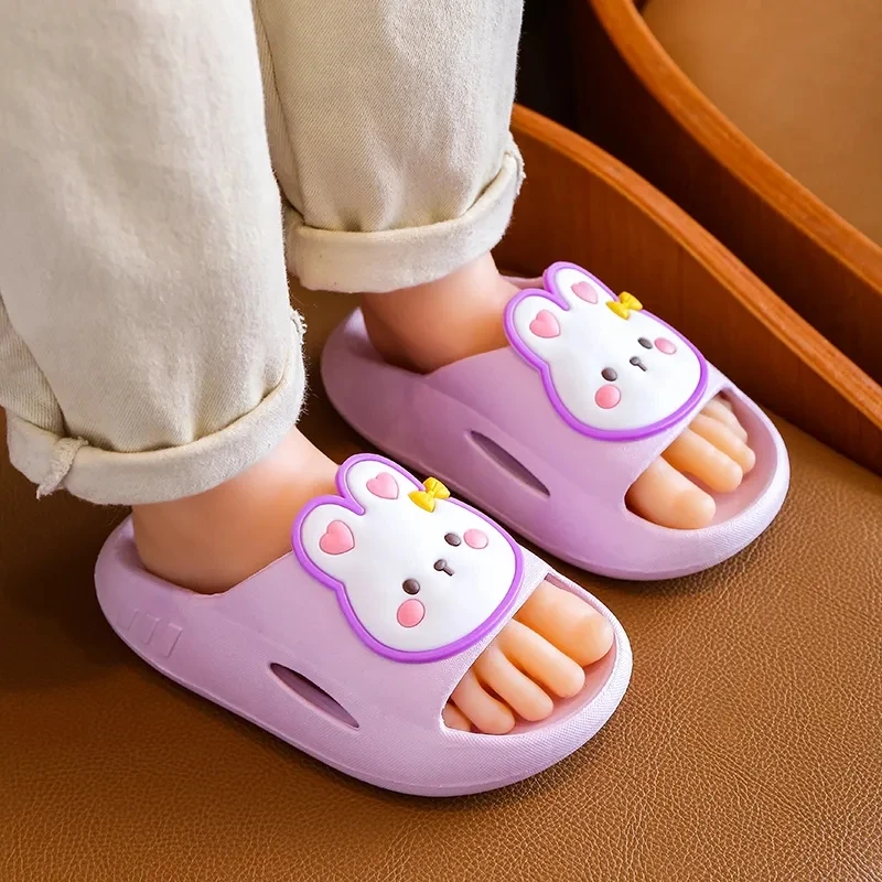 Кроличьи детские тапочки Kawaii мультфильм дешевые сандалии для девочек летние Todder