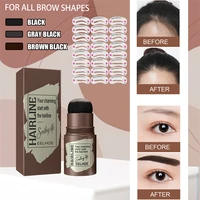 quick eyebrow painting seal waterproof lasting natural shaping kit makeup brow stencils powder with 24 eyebrow stamp stencil set