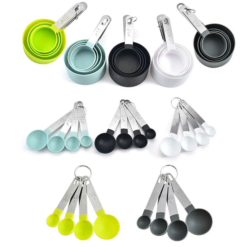 

4Pcs Multi Purpose Spoons/Cup Measuring Tools PP Baking Accessories Stainless Steel/Plastic Handle Kitchen Gadgets