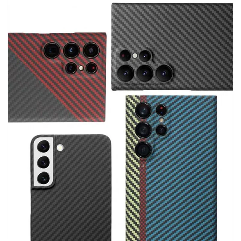 

Чехол из углеродного волокна для Samsung Galaxy S22 Ultra Amirad, защитный чехол из волокна для Samsung Galaxy S22, аксессуары для телефонов