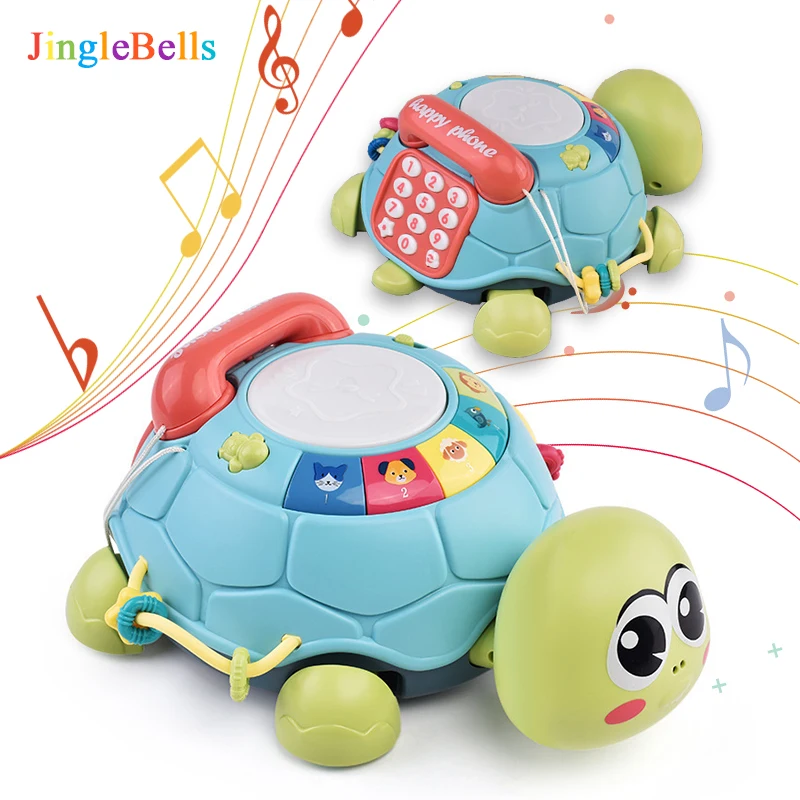 6 IN 1 Baby Toys Crawling Musical Phone Turtle Light Sound Electric Walking Infant Development Early Learning Toy for Toddler