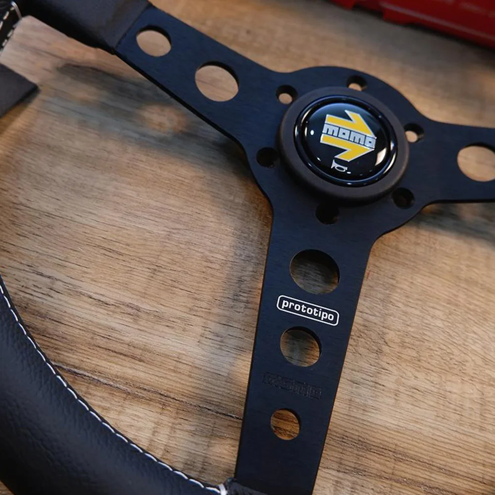 Кожаное автомобильное гоночное рулевое колесо 14 дюймов 350 мм подходит для MOMO Deep