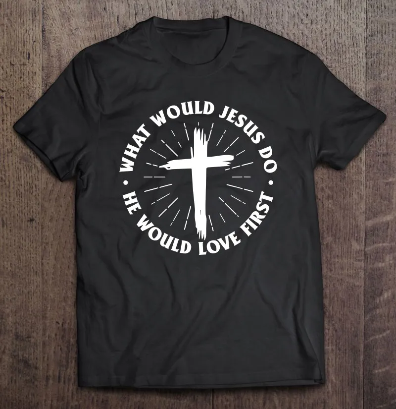 

Что бы сделал Иисус, он бы полюбил первого Иисуса, христианские подарки, футболки, аниме футболка, футболка, Мужская футболка, мужские футбол...