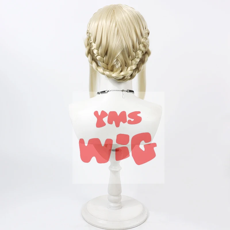 Game Elden Leida Cosplay Wig Light Yellow Split Hairband Hairstyled Heat Resistant Synthetic Hair FFXIV Wigs + Cap