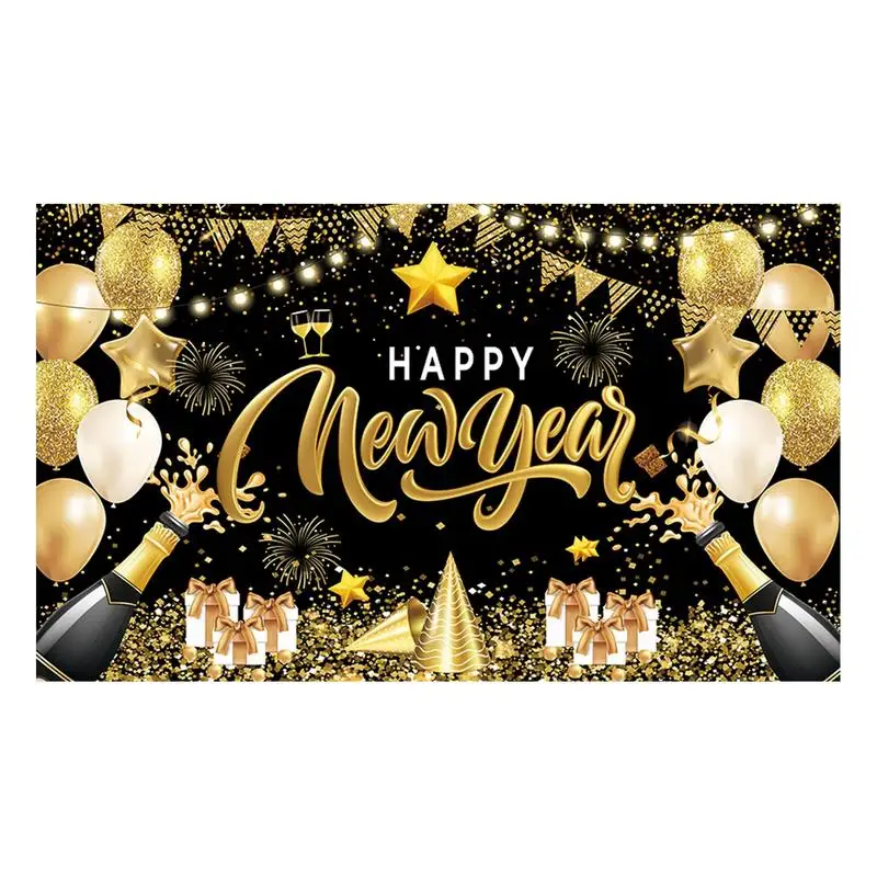 

Happy New Year Background Sparkle Balloons Party Photographic Background Backdrop Banner For New Year Party Decoration Supplies