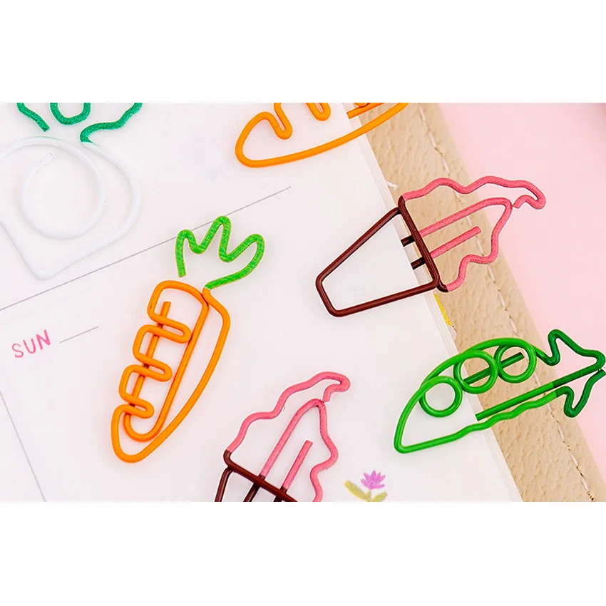 

20pcs/lot funny Colorful Cartoon Fresh Fruit Shaped Small Paper Clip For Classification