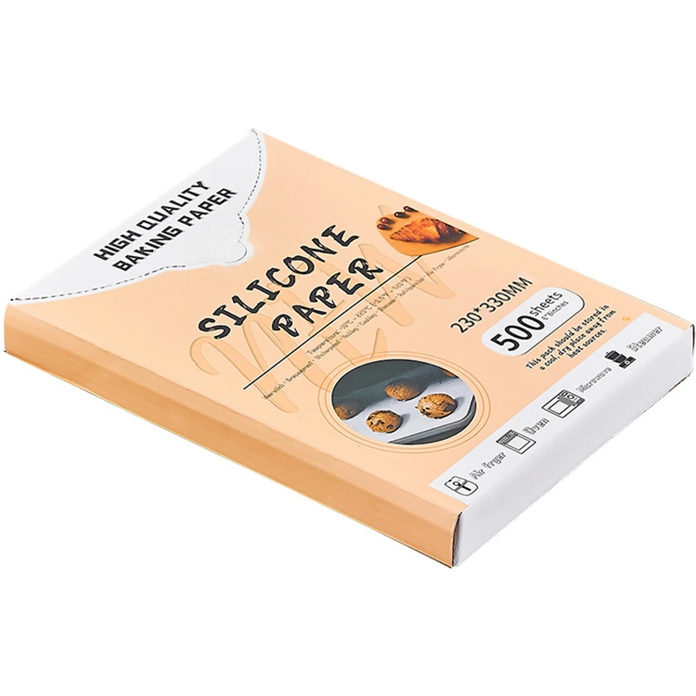 

500PCS Waterproof Food Grade BBQ Paper Bakery Oil Resistant High Temperature Baking Silicone Oil Paper (23x33cm)