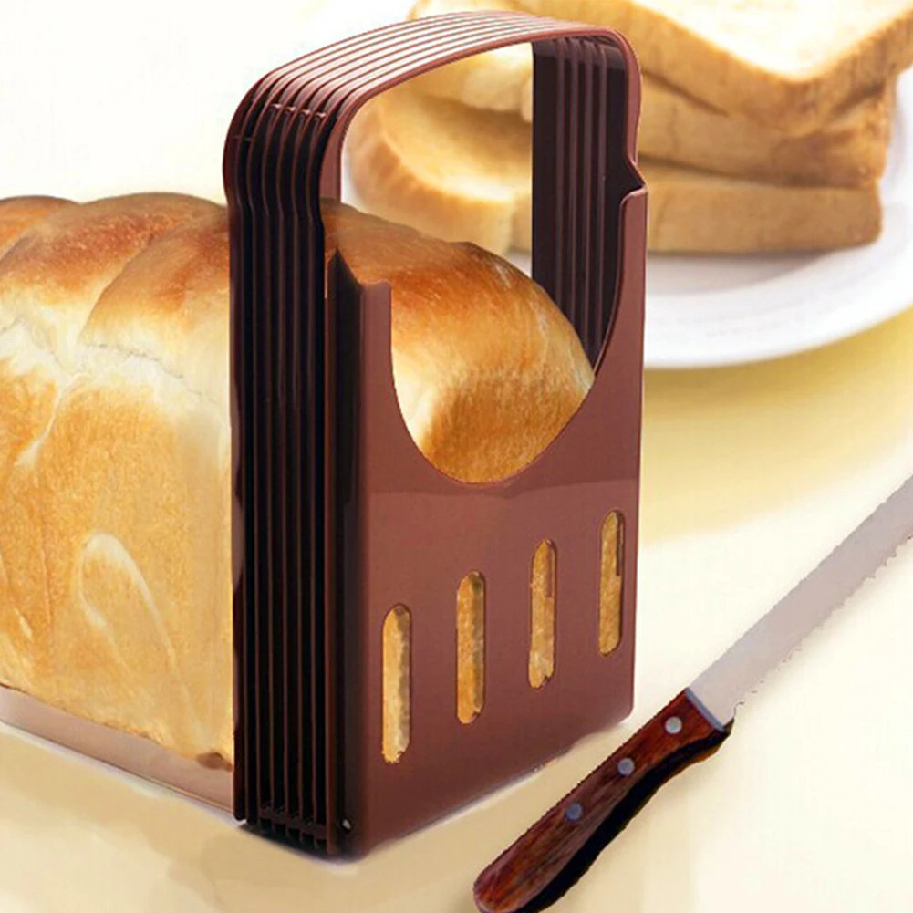 

1pcs Foldable Bread Loaf Toast Cutter Slicer Sandwich Slicing Cutting Rack Mold Maker Practical Bread Cutter Kitchen Gadgets