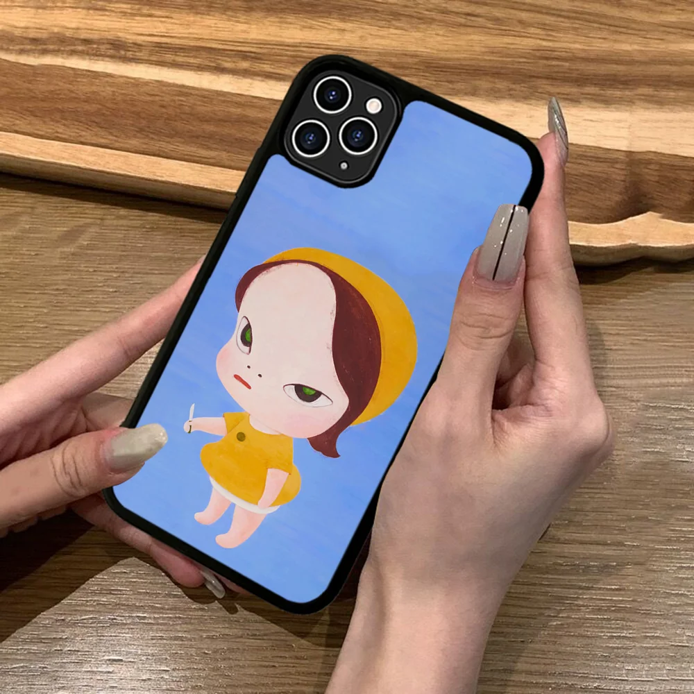 Yoshitomo Nara чехол для телефона силиконовый ПК + ТПУ IPhone 11 12 13 14 15 16 Plus Pro Max